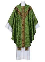 Crown of Thorns Chasuble with Plain Neckline, Green