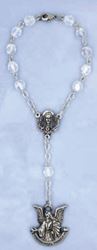 Crystal Auto Rosary with Guardian Angel Medal