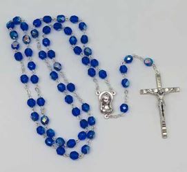 December Blue Zircon Birthstone Rosary from Italy