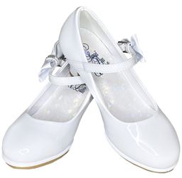 Delilah White Heeled Shoe with Side Bow