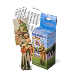 4" Hand Painted Saint Joseph the Worker Home Sellers Kit