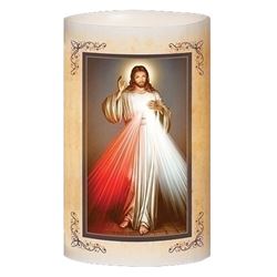 Divine Mercy 6" Battery Operated LED Wax Pillar Candle