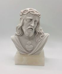 Ecce Homo 5" Alabaster Statue from Italy head of Christ Sacred heart of jesus