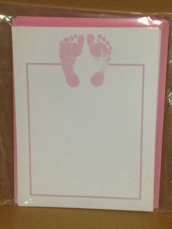 Pink Baby Feet Imprintable Stationary *WHILE SUPPLIES LAST*