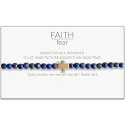 Faith Over Fear Stretch Bracelet, Lapis Lazuli