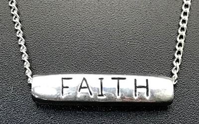 Faith Silver Bar Necklace PK 12