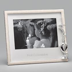 First Communion 6.75" Frame, holds 4x6 photo