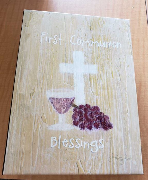 First Communion Blessings Photo Album Metal Finish