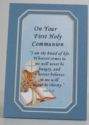 First Communion Blue 3.5" x 5" Matted Print