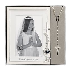 First Communion Frame and Rosary Gift Set