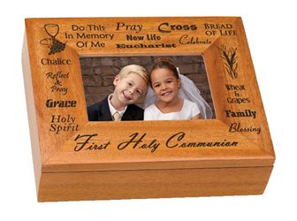 First Communion Picture Frame Keepsake Box