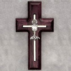 First Communion Rosewood Wall Cross