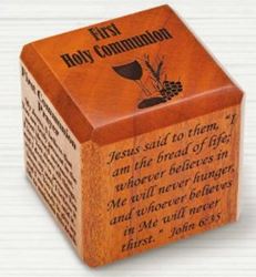 First Communion Wood Cube