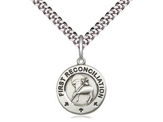 First Reconciliation / Penance Sterling Silver Medal on 18" Chain