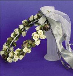 Flower Wreath with Dried Flowers and Leaves for First Communion, Floral Crown for First Communion