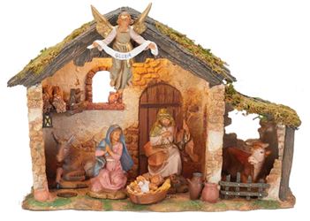 Fontanini 6 Piece 5" Scale Nativity Set with Lighted Stable