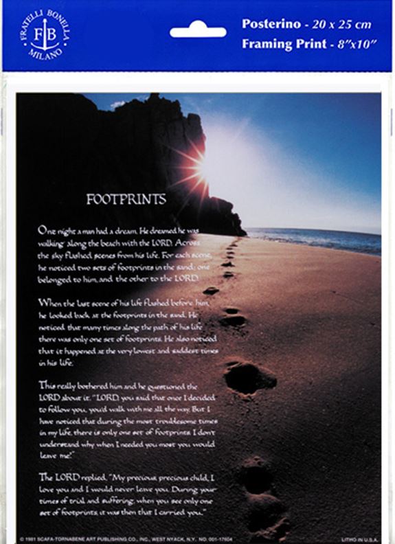 Footprints Prayer 8" x 10" Print