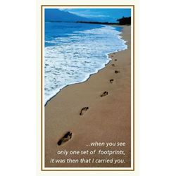 Footprints in the Sand Paper Prayer Card, Pack of 100