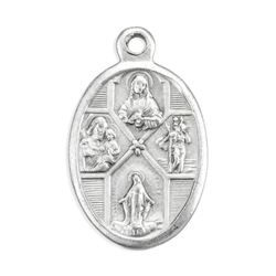 Four Way 1" Oxidized Medal Patron saint, medals, oxidized medal,1" medal, medal only, sacramental gift, special occasion gift,14408