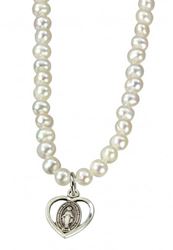 Freshwater Pearl 4mm Necklace with Extender Sterling Charm 16" Total