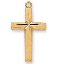 Gold over Sterling Silver Cross on 18" Chain