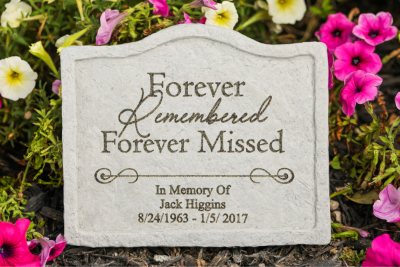 Forever Remembered…personalized memorial garden stake