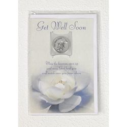 Get Well Soon Card with Removable Pocket Token and Envelope.  Made in Italy
