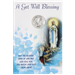 Get Well Soon (Our Lady of Lourdes) Greeting Card with Removable Pocket Token and Envelope.﻿  Made in Italy