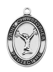 Girls Sterling Cheerleading Medal With 18" Chain