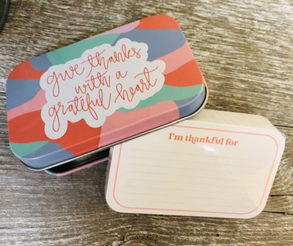 Give Thanks Gratitude Cards in Tin