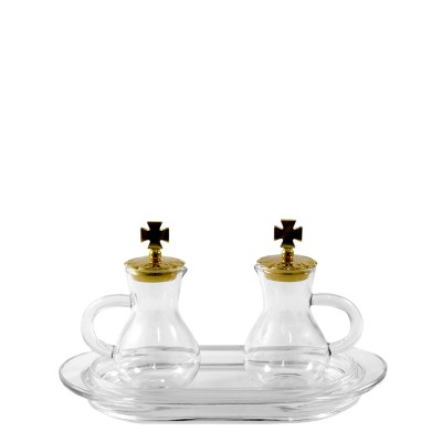 Glass Cruet Set with Tray, Made in Italy