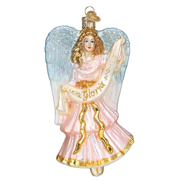 Gloria Nativity Angel Glass Ornament