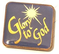 Glory to God Calligraphy Lapel Pin