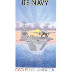 God Bless America U.S. Navy Paper Prayer Card, Pack of 100