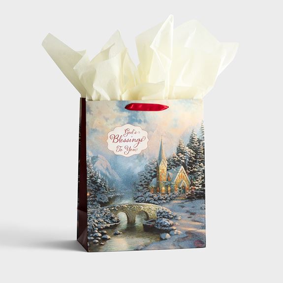 God's Blessings To You Medium Christmas Bag with Tissue