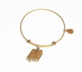 Gold Bangle with  HolyBible Charm