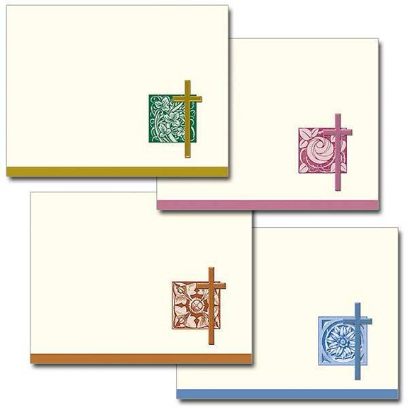 Gold Foiled Cross Notecards, Pkg/12