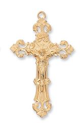 Gold Ornate Crucifix on 24" Chain