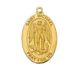 Gold/SS St. Michael Medal on 20" Chain