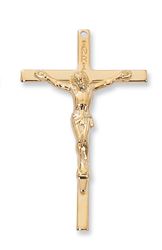 Gold Over Sterling Silver Crucifix 24" Gold Plated Chain Deluxe Gift Box Included  Dimension: 1 5/8" Long