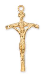 Gold over Sterling Silver Papal Crucifix on 18" Chain
