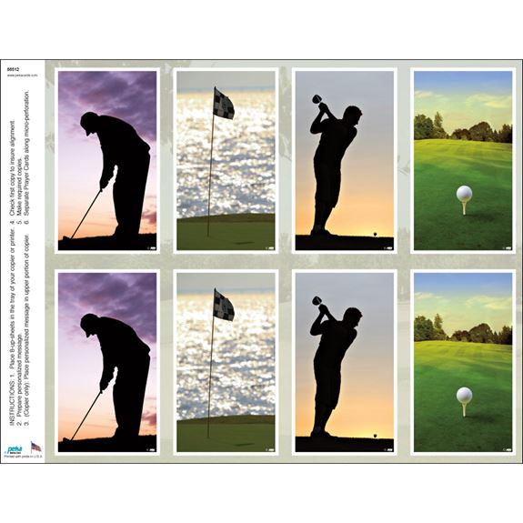 Golf Assortment (male) Print Your Own Prayer Cards - 25 Sheet