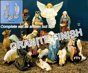 Granite Finish 36" Scale FULL Nativity Scene Set