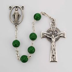 Green Shamrock 7mm Rosary