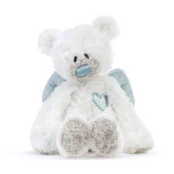 Guardian Angel Bear Rattle Plush, Blue