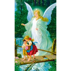 Guardian Angel Paper Prayer Card, Pack of 100