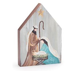 Hand Painted Nativity Scene Shelf Sitter