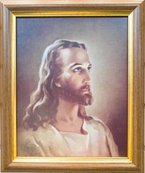 Head of Christ (Sallman) 8 x 10 Walnut Framed Print