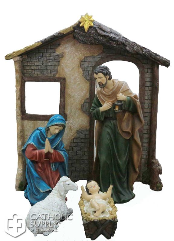 Heaven's Majesty 4pc Holy Family and Stable