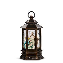 Holy Family 10" Lighted Water Lantern